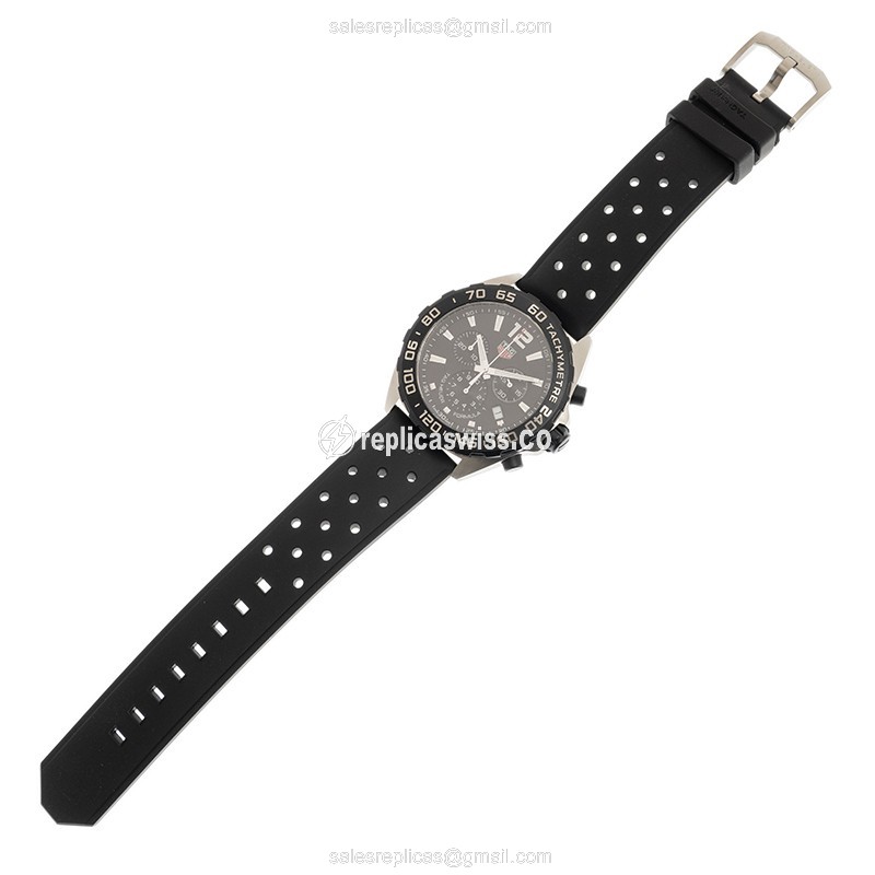 Formula 1 Tag Heuer CAZ1010 Replica - Quartz - Black Dial - Rubber Strap - Buckle Clasp - View 2
