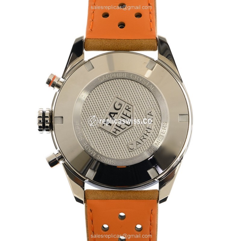 Tag Heuer Carrera Automatic - Blue Dial - Leather Brown Strap - 40mm Steel Case - View 3