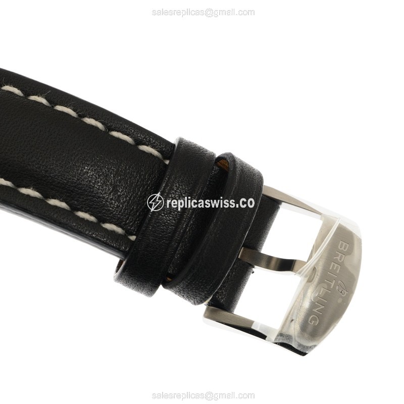 Breitling AVIATOR 8 Replica - Automatic - Steel Case - Black Dial - Black Cowhide Strap - View 4