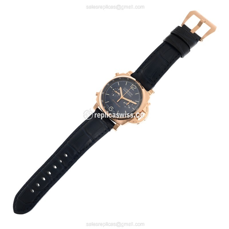 Panerai Luminor Replica - Rose Gold - Blue Dial - 58mm - View 2