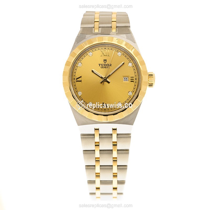 Tudor Royal Replica - Automatic - 18kt Gold & Steel - Gold Dial - Gold Strap - View 2