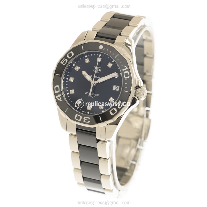 Tag Heuer AQUARACER Quartz - Steel Case - Black - Silver Steel - Clasp - View 3