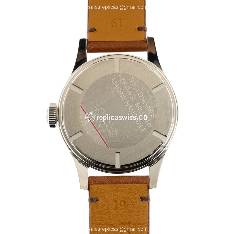 Longines Heritage Replica - Automatic - Beige Dial - Stainless Steel Case, Brown Leather Strap - View 3