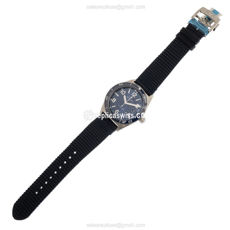 Glashutte SPEZIALIST Replica - Automatic - Steel Case - Blue Dial - Nylon Blue Strap - View 2