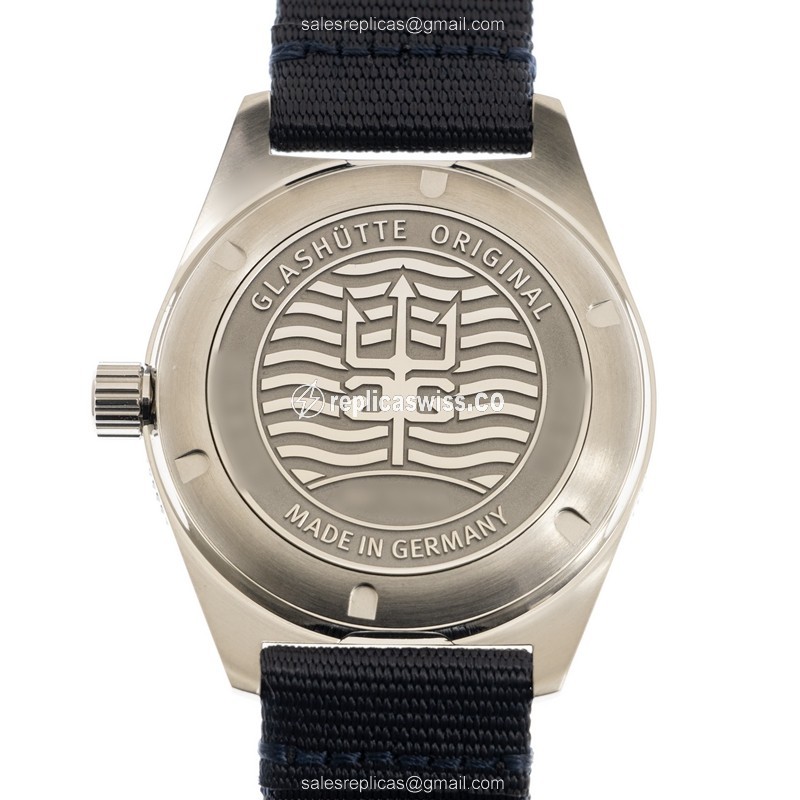 Glashutte SPEZIALIST Replica - Automatic - Steel Case - Blue Dial - Nylon Blue Strap - View 3