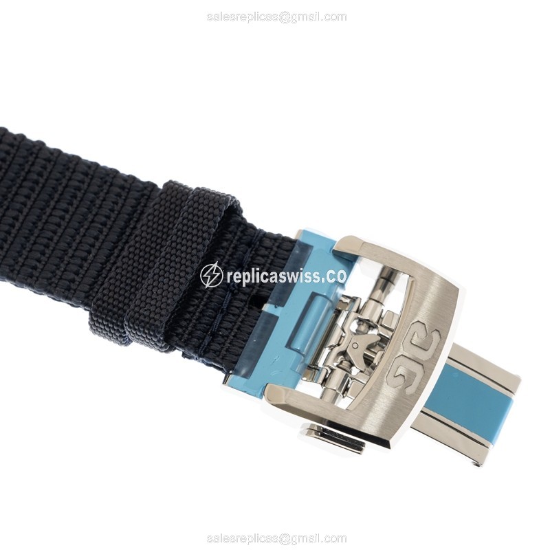 Glashutte SPEZIALIST Replica - Automatic - Steel Case - Blue Dial - Nylon Blue Strap - View 4