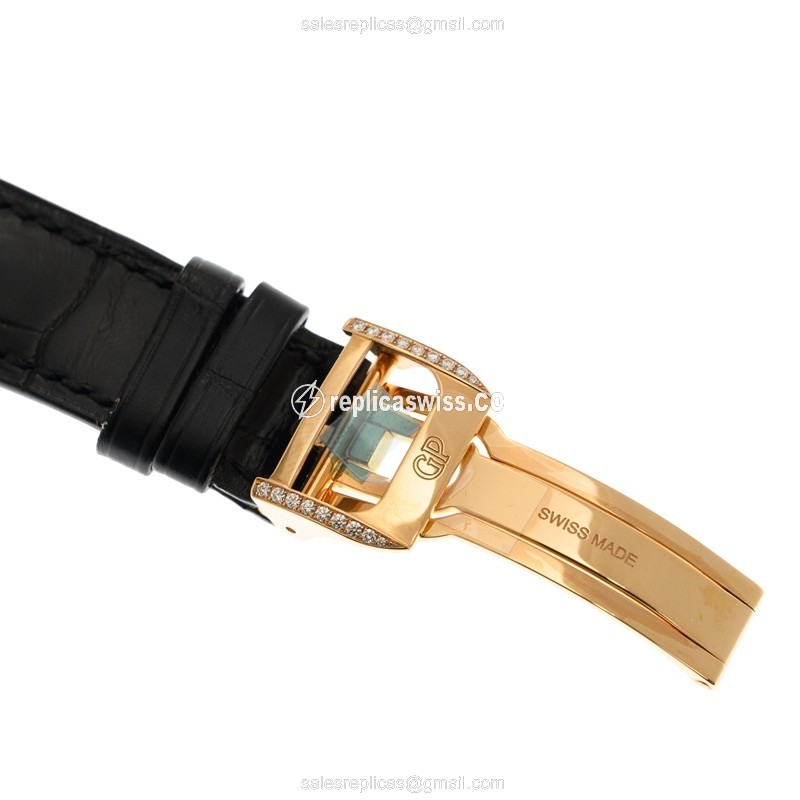 Girard Perregaux 99193B52A002-BA6A Tourbillon - Auto - 18kt Rose Gold - Beige Dial - Diamonds - Black Alligator Strap - View 4