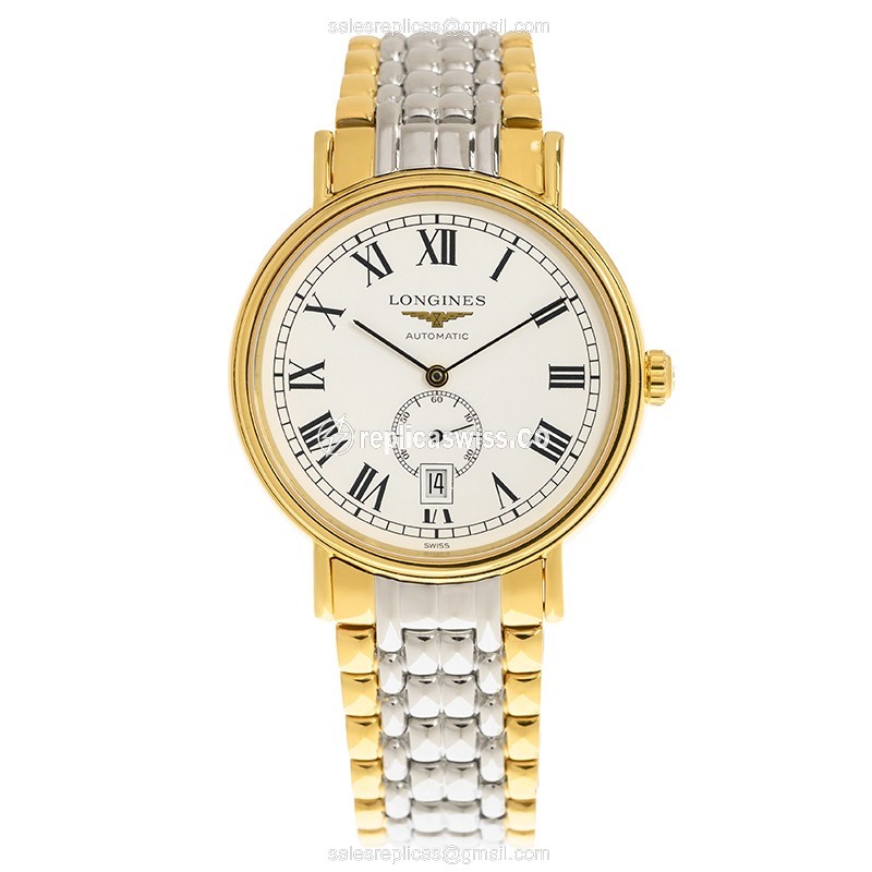 Longines Presence Replica - Automatic - Gold-Plated Case - White Dial - View 2