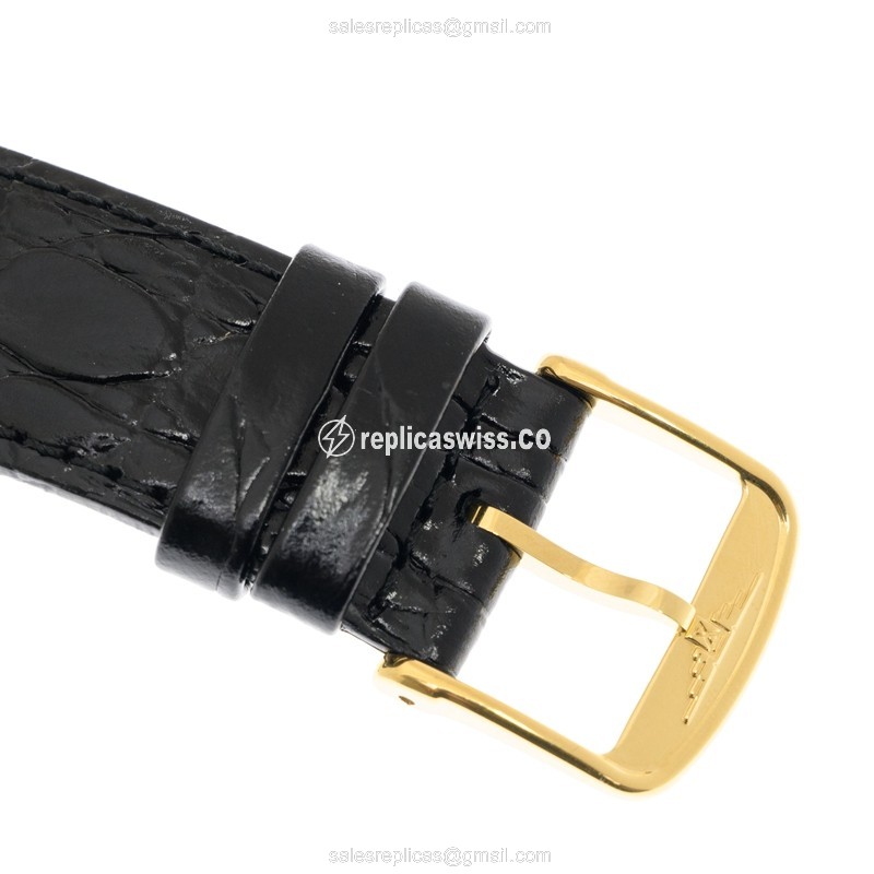 Longines Presence Replica - Automatic - Gold-Plated Case - White Dial, Leather Strap - View 4