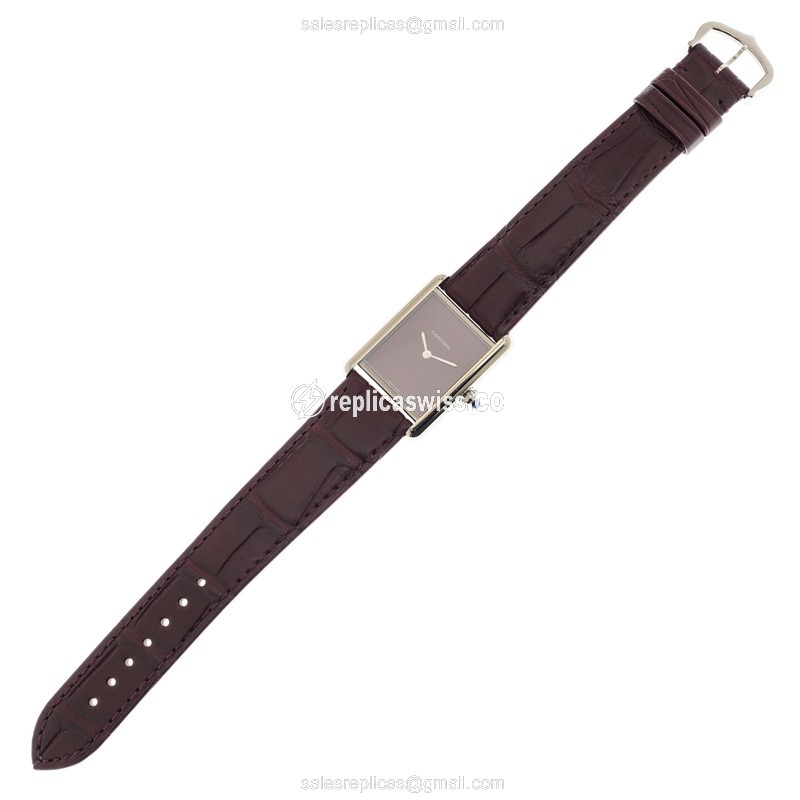 Cartier WSTA0054 Replica - Quartz - Red Dial - Stainless Steel Case - Red Alligator Strap - View 2