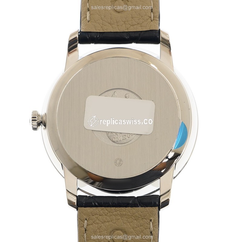 Omega 424.13.40.21.03.003 DE VILLE Replica | Automatic | Steel Case, Blue Dial on Leather Strap - View 3