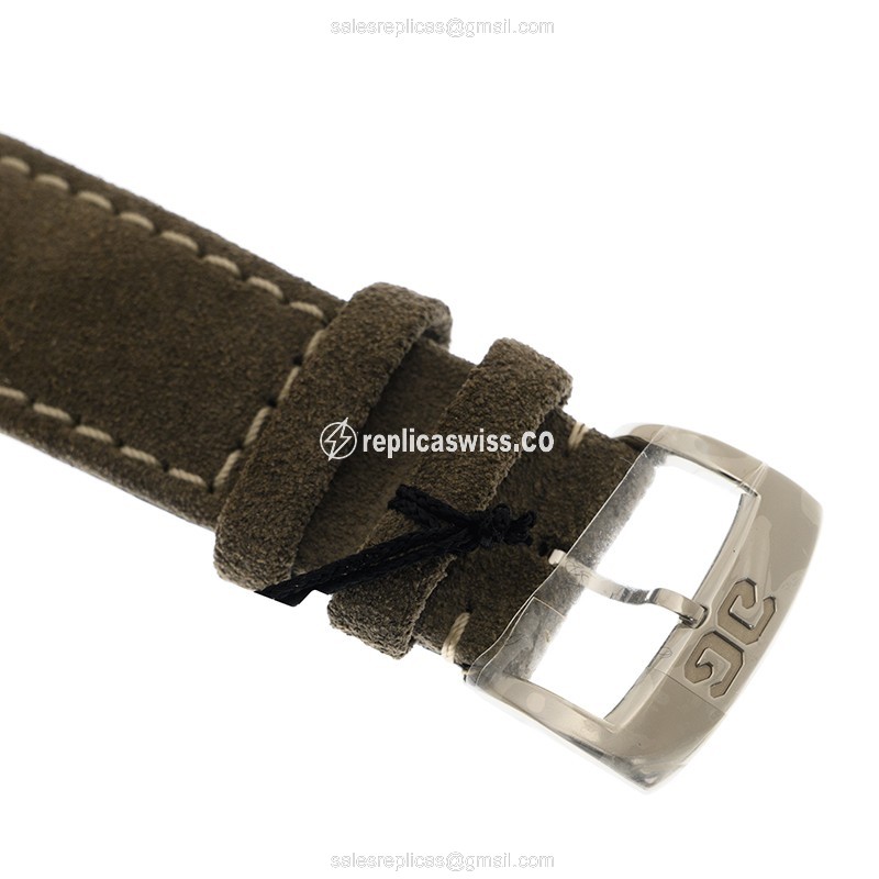 Glashutte Retro Collection - Automatic - Stainless Steel - Dark Green - Grey Cowhide - Buckle - View 4