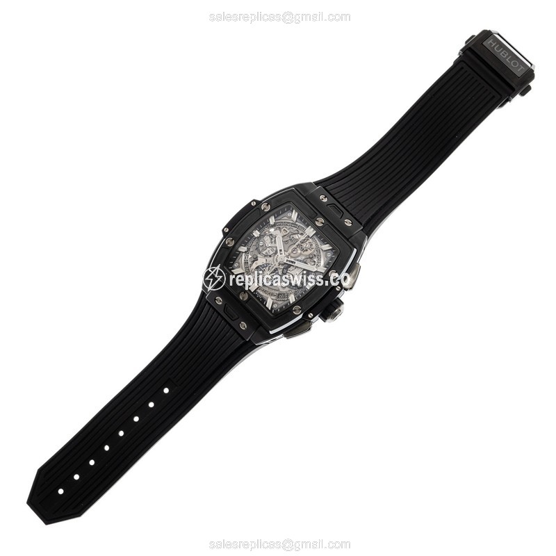 Hublot Spirit of Big Bang Replica - Automatic - Ceramic Case - Silver Dial - Black Rubber Strap - View 2