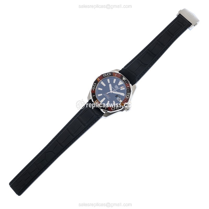 Tag Heuer AQUARACER Replica - Automatic - Steel Case - Black Dial - Rubber Strap - View 2