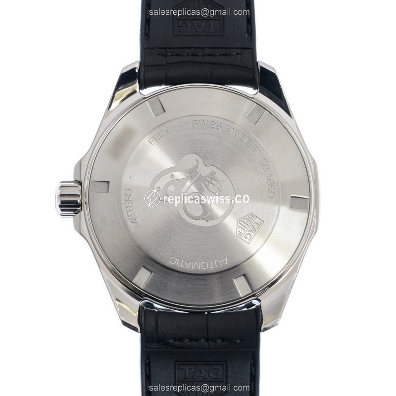 Tag Heuer AQUARACER Replica - Automatic - Steel Case - Black Dial - Rubber Strap - View 3