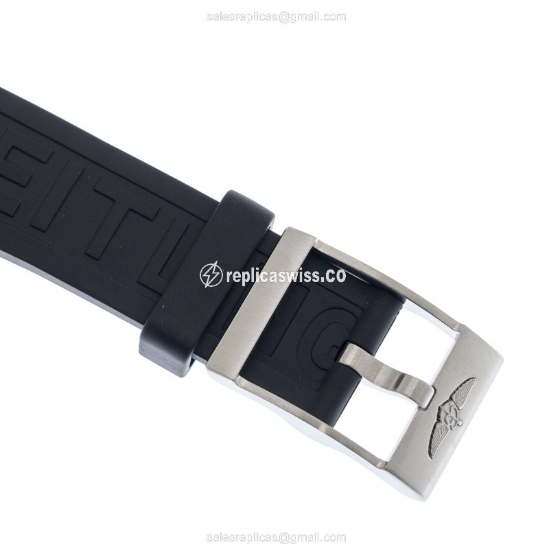 Breitling Superocean 42 Replica - Automatic - Orange Dial - Stainless Steel - Black Rubber Buckle - View 4