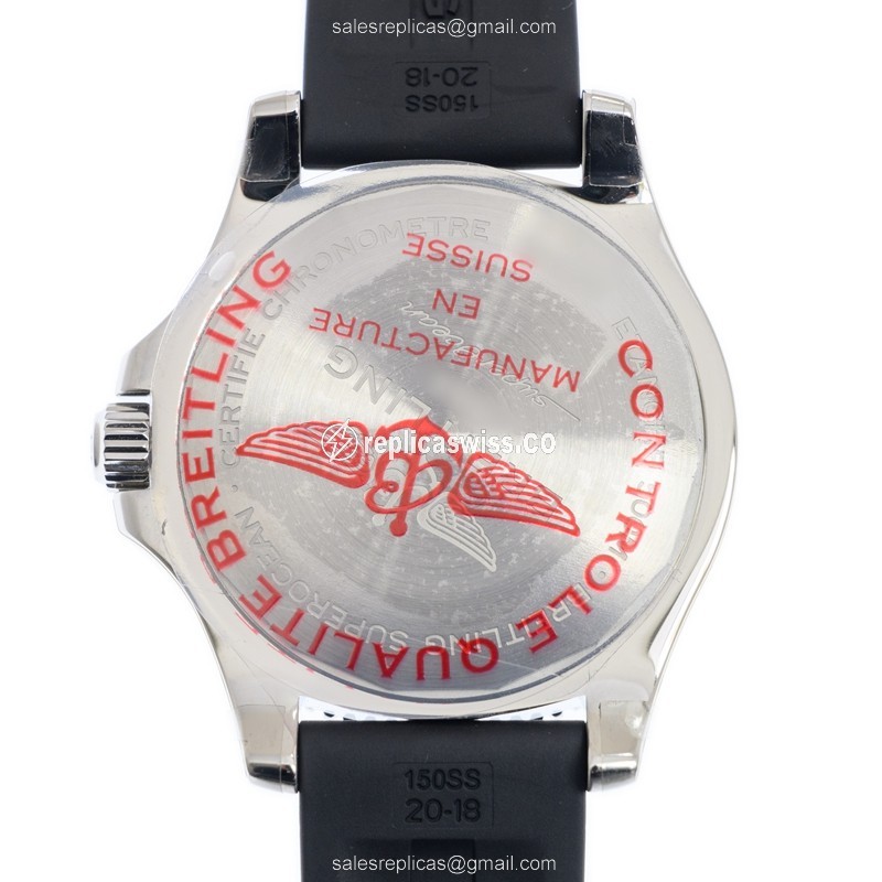 Breitling Superocean 42 Replica - Automatic - Orange Dial - Stainless Steel - Black Rubber Buckle - View 3