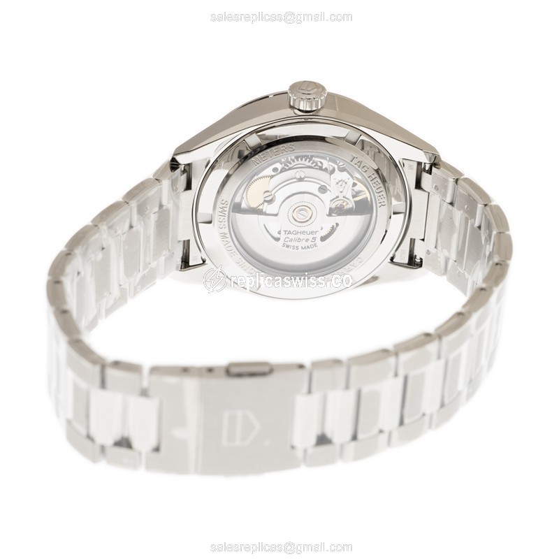 Tag Heuer CARRERA Replica - Automatic - Blue Dial - Steel Case - Silver Strap - View 4