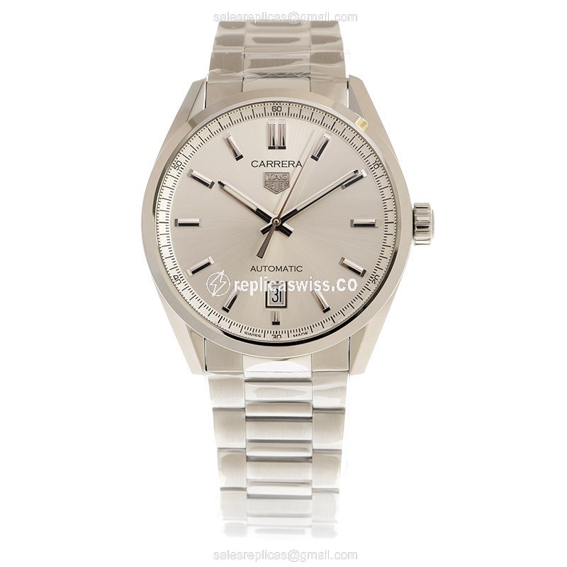 Tag Heuer CARRERA Automatic - Steel - Gray Dial - Silver - Steel Clasp - View 2
