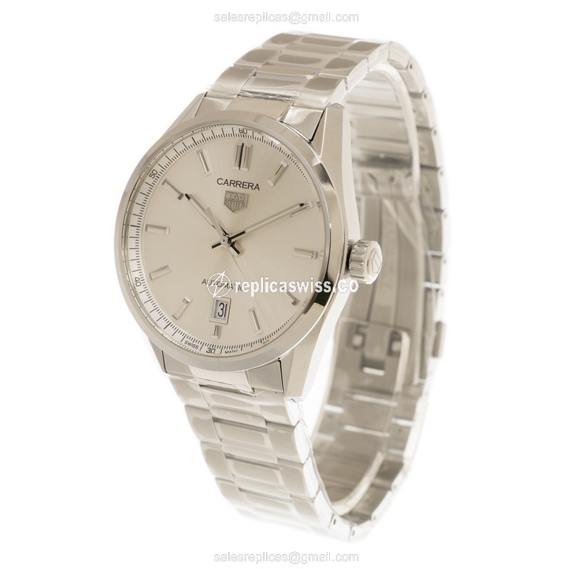 Tag Heuer CARRERA Automatic - Steel - Gray Dial - Silver - Steel Clasp - View 3