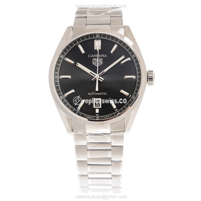 Tag Heuer Carrera Watch Replica - Automatic - Steel - Black - View 2