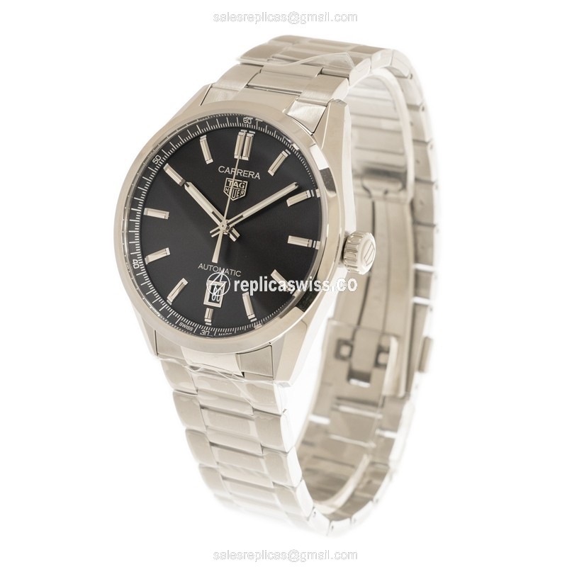 Tag Heuer Carrera Watch Replica - Automatic - Steel - Black - View 3