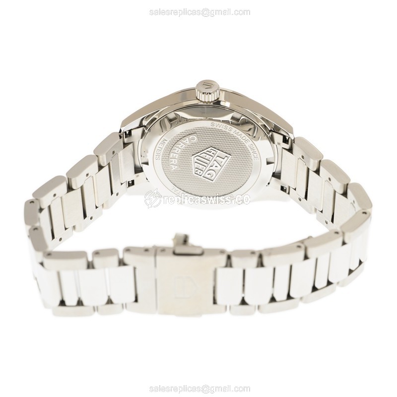 Tag Heuer Carrera Quartz Steel Blue Dial Silver Clasp Steel Strap - View 4