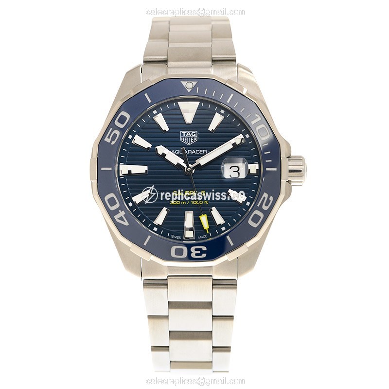 Tag Heuer AQUARACER Replica - Automatic - Steel - Blue Dial - Silver Strap - View 2