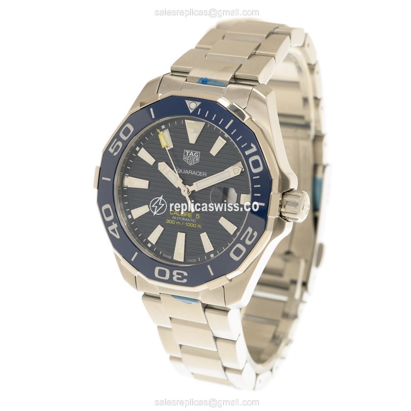 Tag Heuer AQUARACER Replica - Automatic - Steel - Blue Dial - Silver Strap - View 3