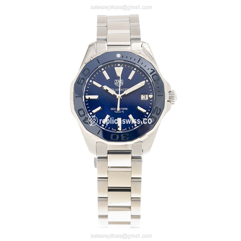 Tag Heuer AQUARACER Replica - Quartz - Steel - Blue Dial - Silver Steel Bracelet - View 2