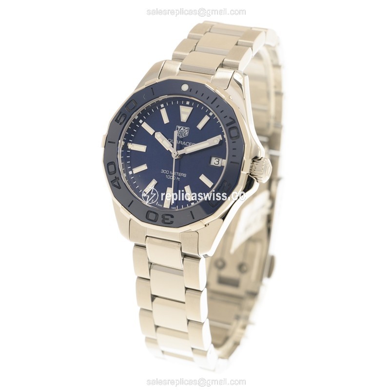 Tag Heuer AQUARACER Replica - Quartz - Steel - Blue Dial - Silver Steel Bracelet - View 3