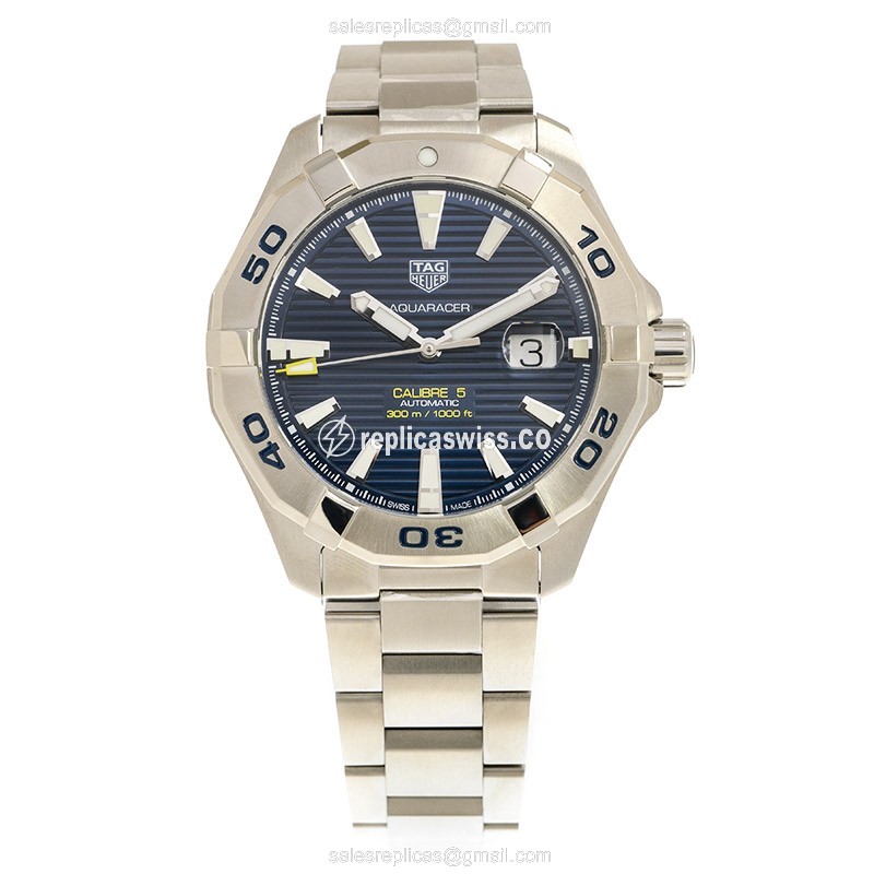Tag Heuer AQUARACER Replica - Automatic - Blue Dial - Steel Case - Silver Band - View 2