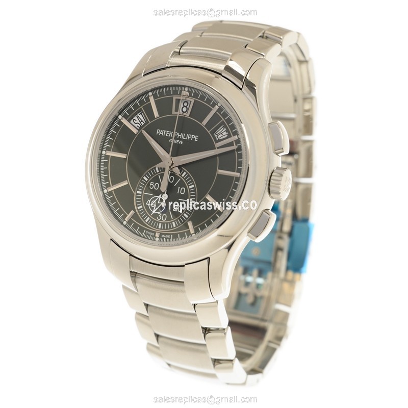 Patek Philippe 5905/1A-001 Replica - Automatic - Green Dial - Steel Case - Silver Strap - View 3