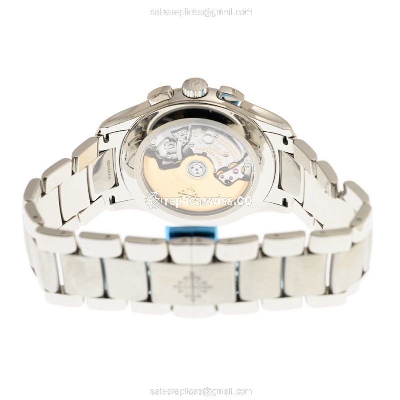 Patek Philippe 5905/1A-001 Replica - Automatic - Green Dial - Steel Case - Silver Strap - View 4