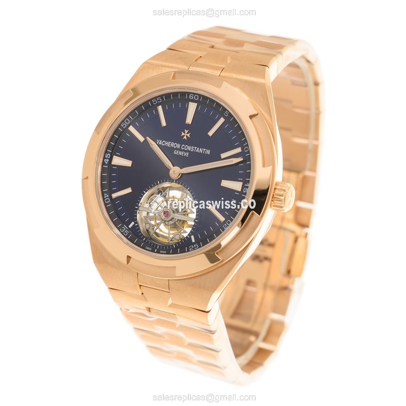 Vacheron Constantin 6000V/110R-B733 Overseas - Auto - 18kt Rose Gold - Blue Dial - View 3