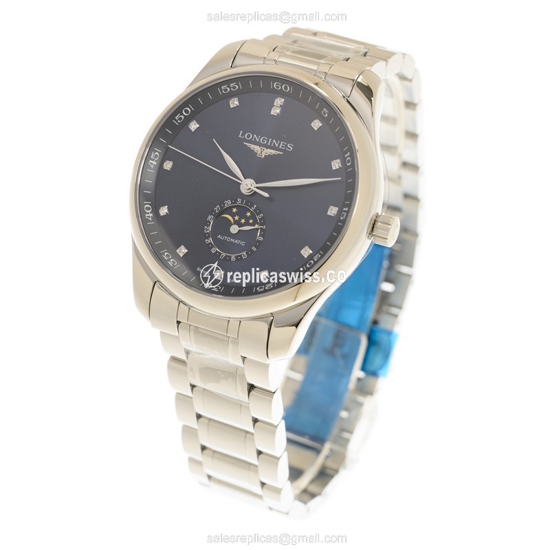 Longines Master Replica - Automatic - Blue Dial - Steel Case & Strap - Clasp - View 3