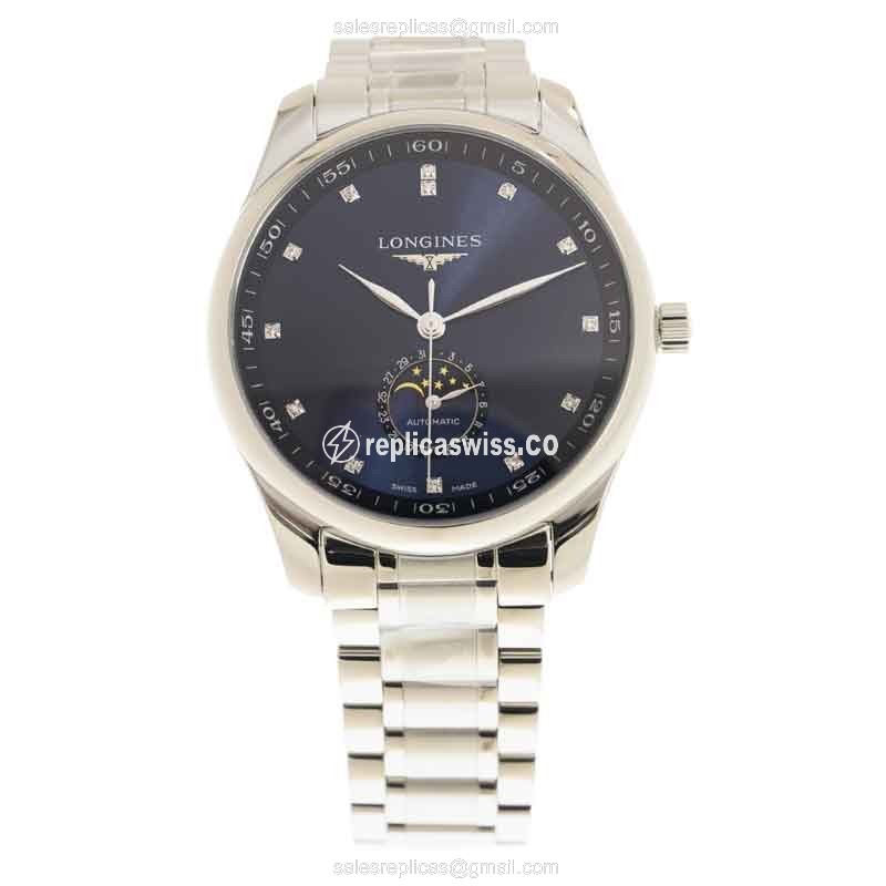 Longines Master Replica - Automatic - Blue Dial - Steel Case & Strap - Clasp - View 2