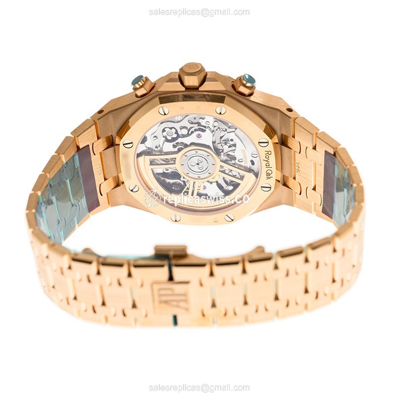 AP Royal Oak Replica - Automatic - 18kt Rose Gold - Brown Dial - Gold Clasp & Band - View 4