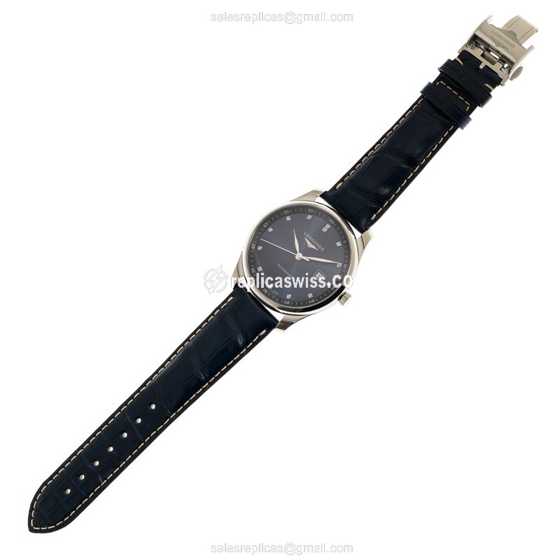 Longines Master Replica - Automatic - Blue Dial - Alligator - View 2