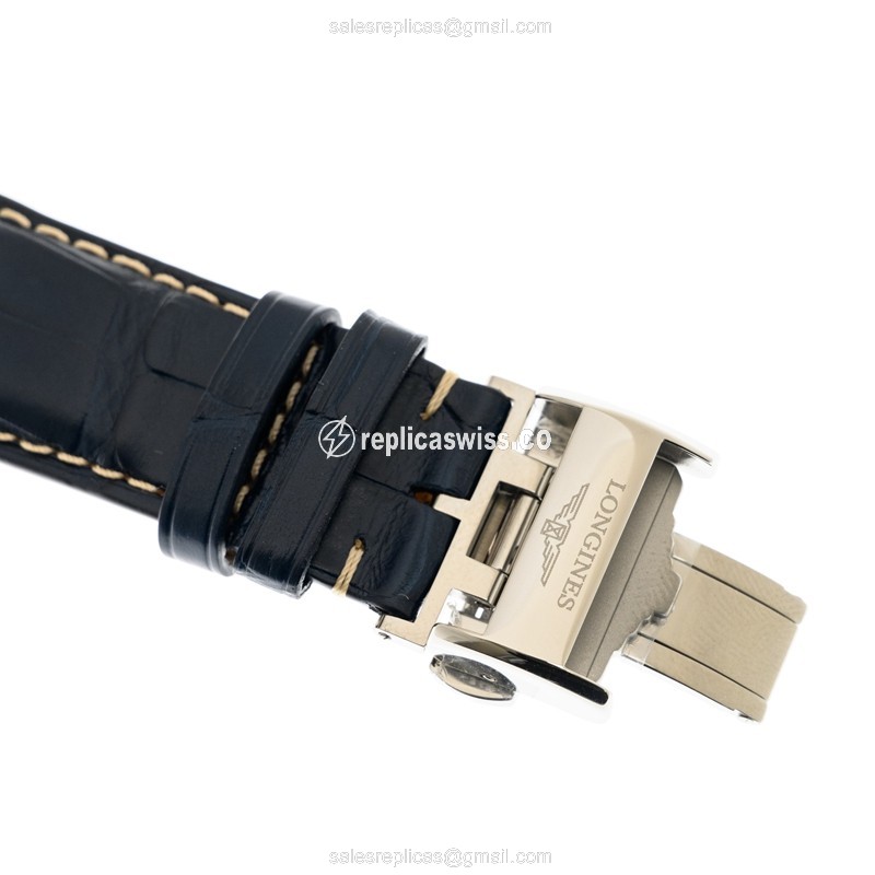 Longines Master Replica - Automatic - Blue Dial - Alligator - View 4