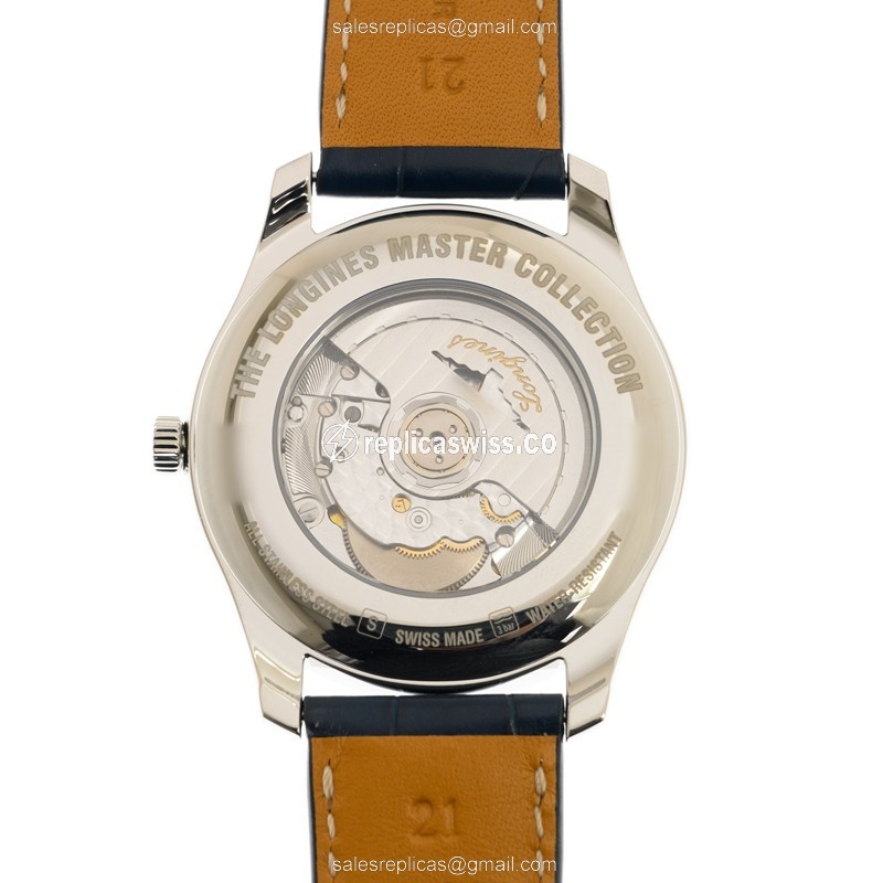 Longines Master Replica - Automatic - Blue Dial - Alligator - View 3