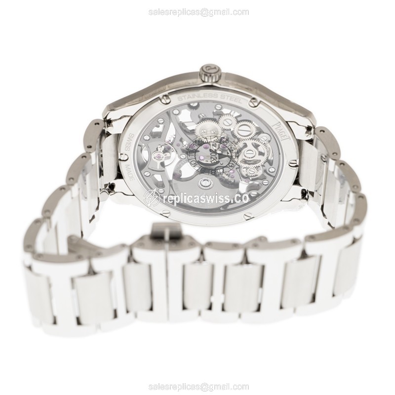 Piaget Polo Automatic - Stainless Steel - Transparent Dial - Silver Clasp - View 4