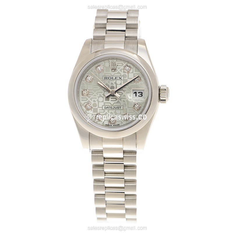 Rolex Day-Date Replica - Automatic, Blue Dial - Platinum on Silver - View 2