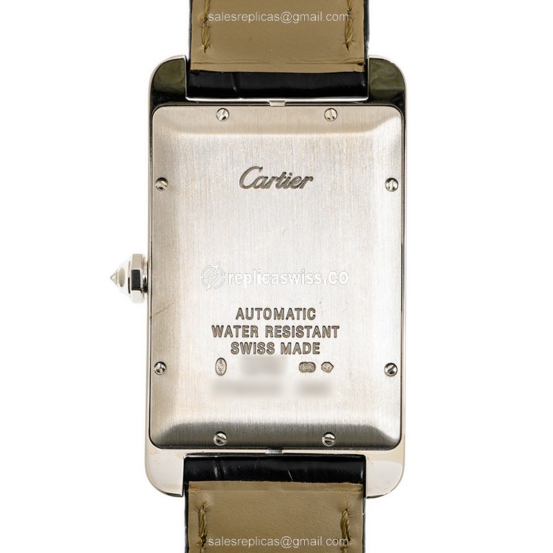 Cartier Tank Replica - Automatic - 18kt - Beige - Alligator - View 3