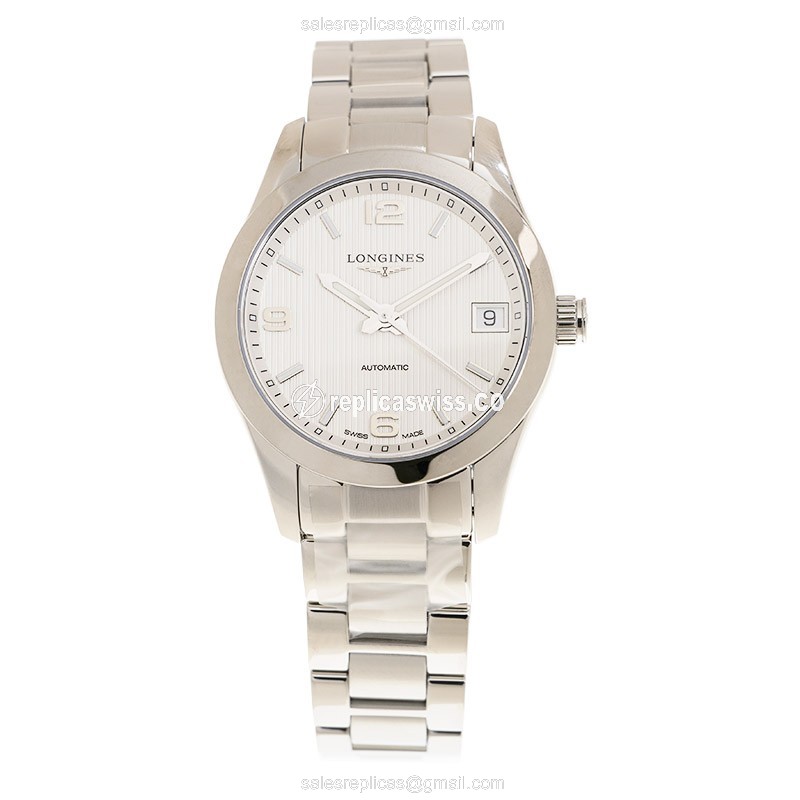 Longines Conquest Classic Replica - Automatic - Steel Case - White Dial, Silver Clasp - View 2