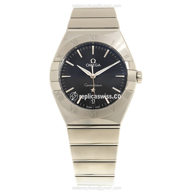Omega Constellation Quartz - Black Dial - Stainless Steel Case & Strap - Clasp - 36mm - SKU: 131.10.36.60.01.001 - View 2