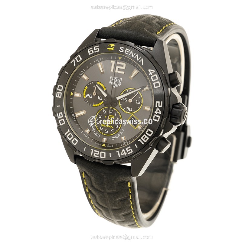 Tag Heuer CAZ101AJ Replica - Quartz - Steel Case - Gray Dial - Black Leather Strap - View 3