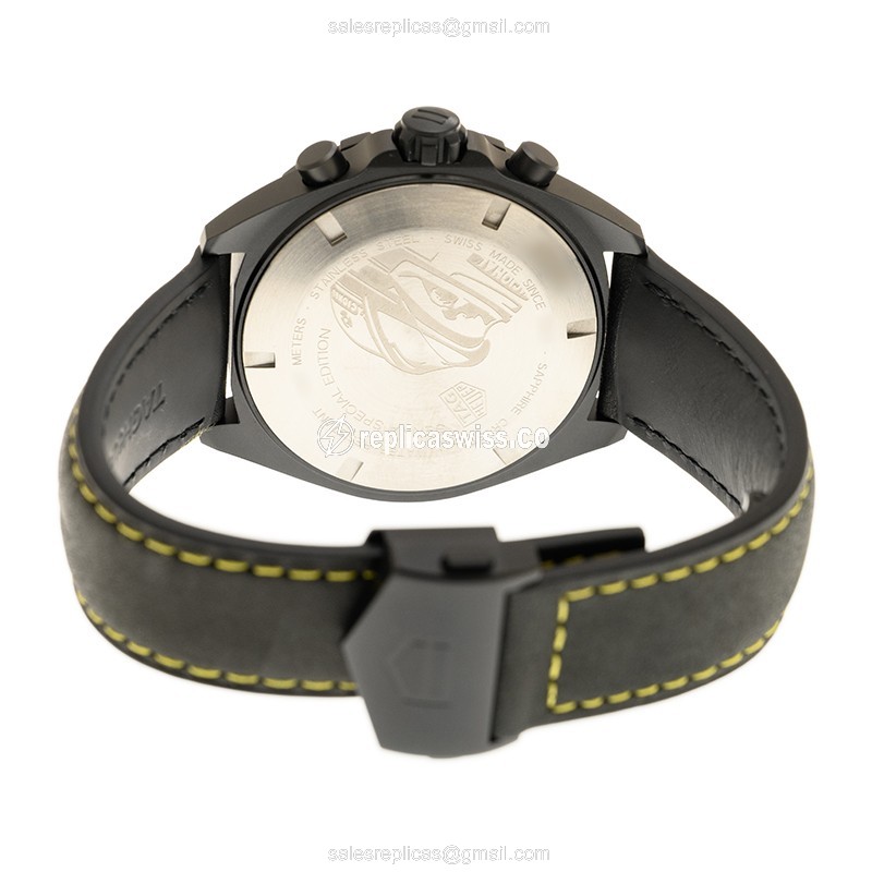 Tag Heuer CAZ101AJ Replica - Quartz - Steel Case - Gray Dial - Black Leather Strap - View 4