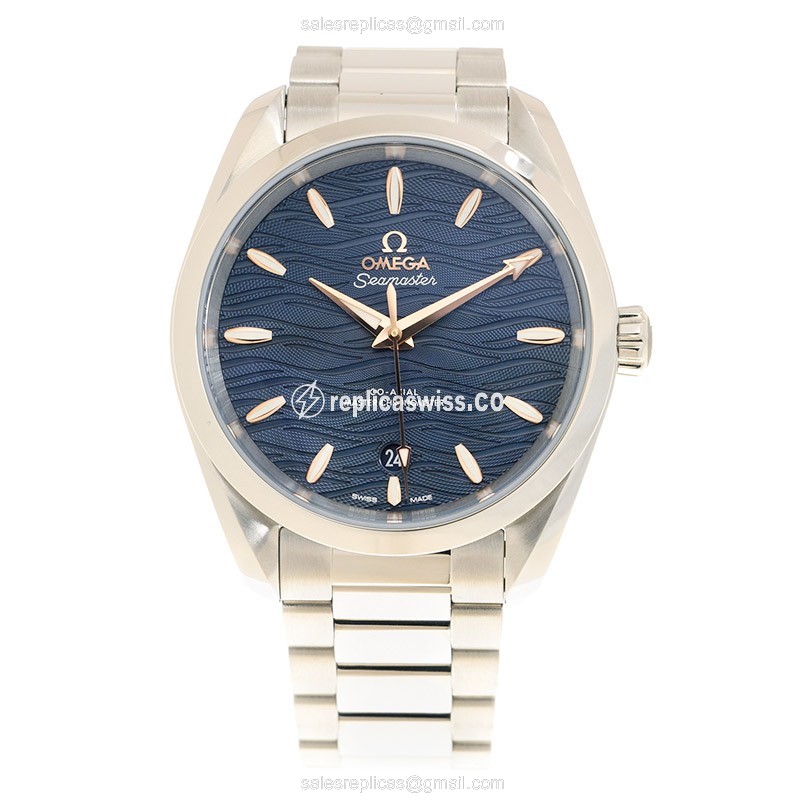 Omega Seamaster Replica - Automatic - Steel Case - Blue Dial - Silver Clasp & Steel Strap - View 2