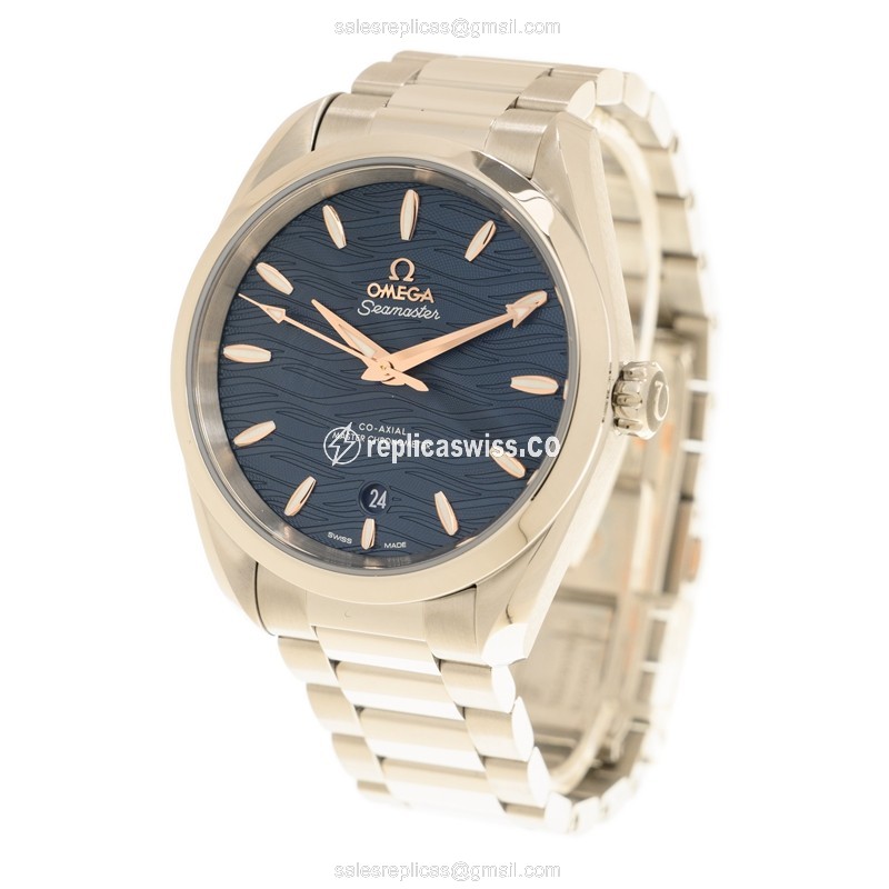 Omega Seamaster Replica - Automatic - Steel Case - Blue Dial - Silver Clasp & Steel Strap - View 3